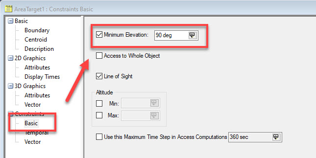 AreaTarget min elevation constraint