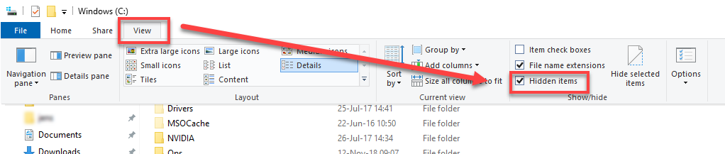 How to show hidden files in Windows 10