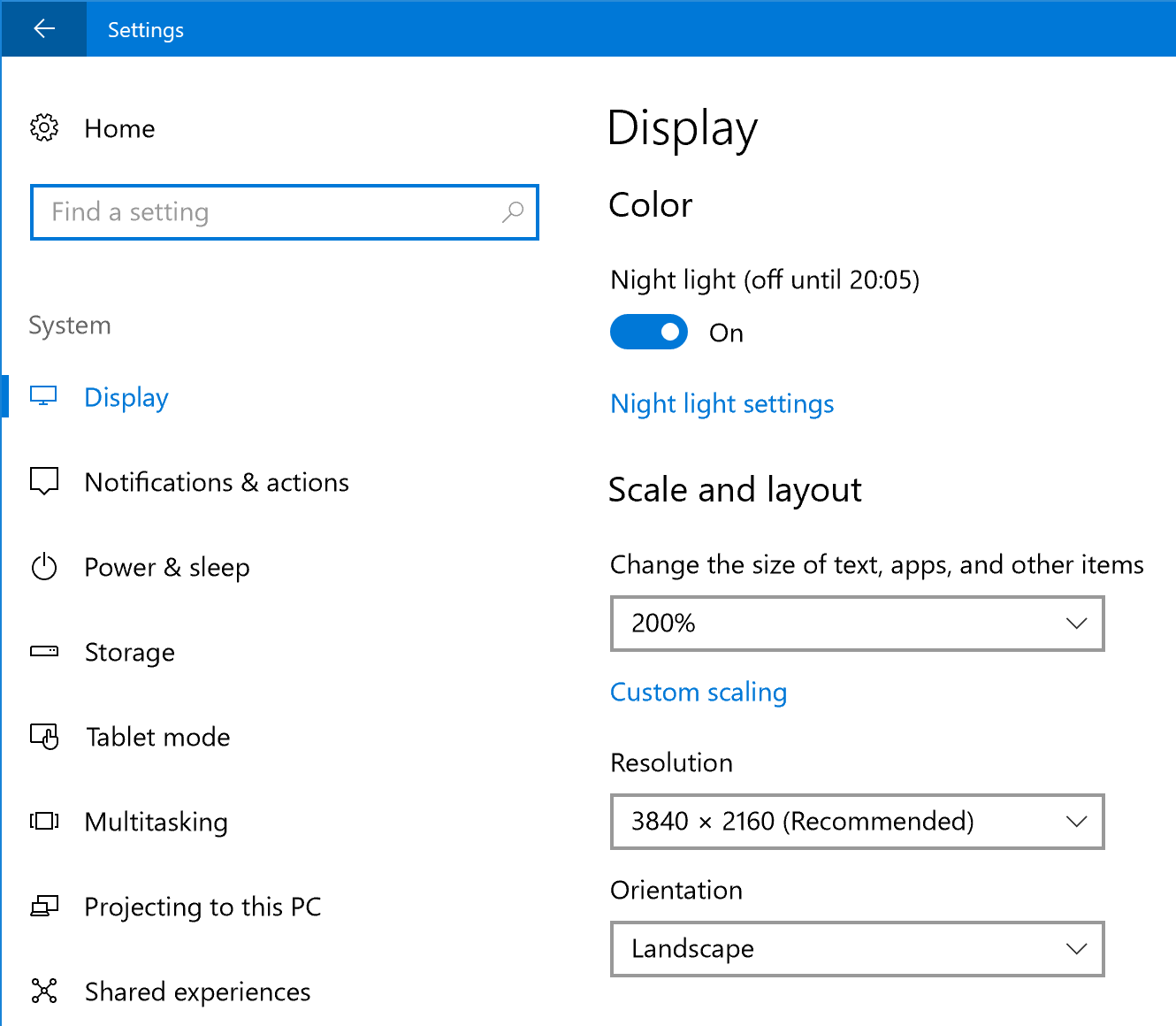 Display Settings