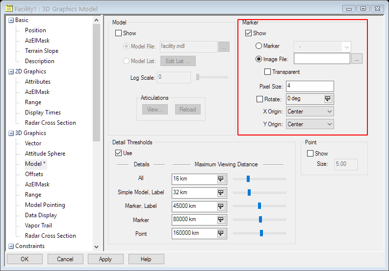 STK 3D Models interface