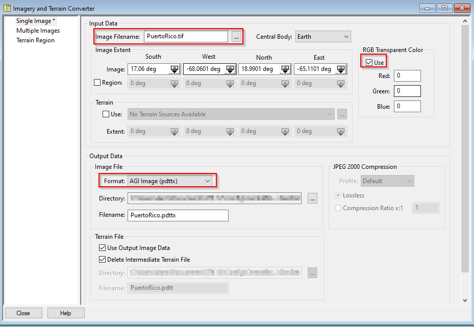 Imagery and Terrain Converter